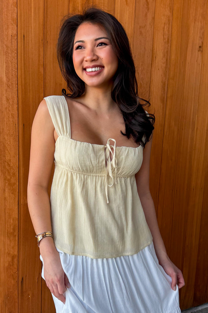 Easy Breezy Top-Pale Yellow