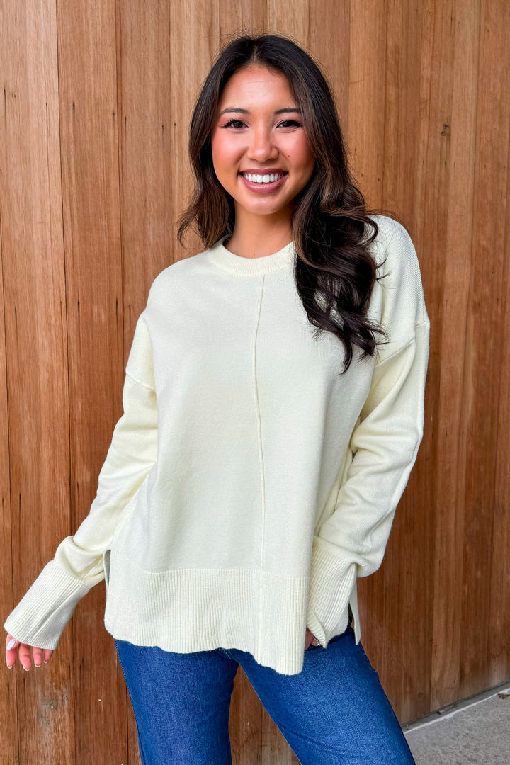 Fireside Cozy Lightweight Ivory Sweater