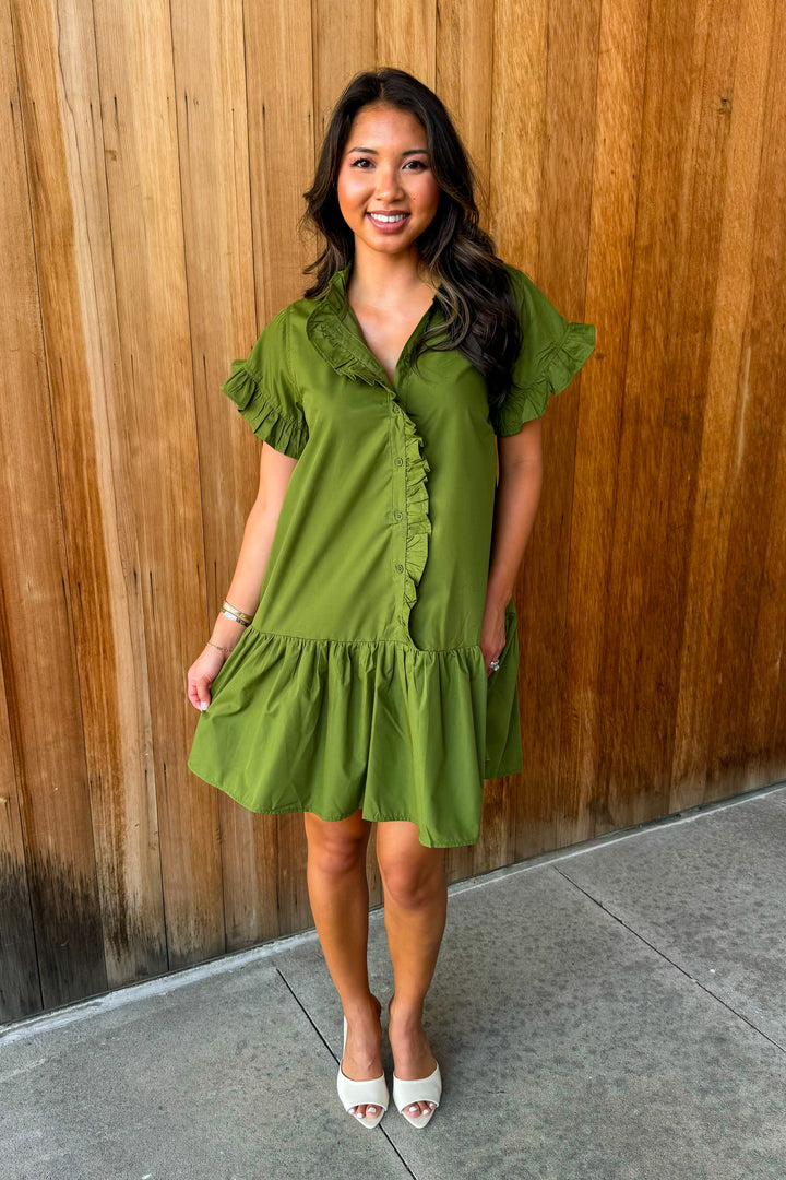 Moments in Between Dress - Olive