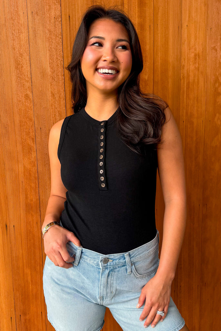 Low Key Knit Tank - Black