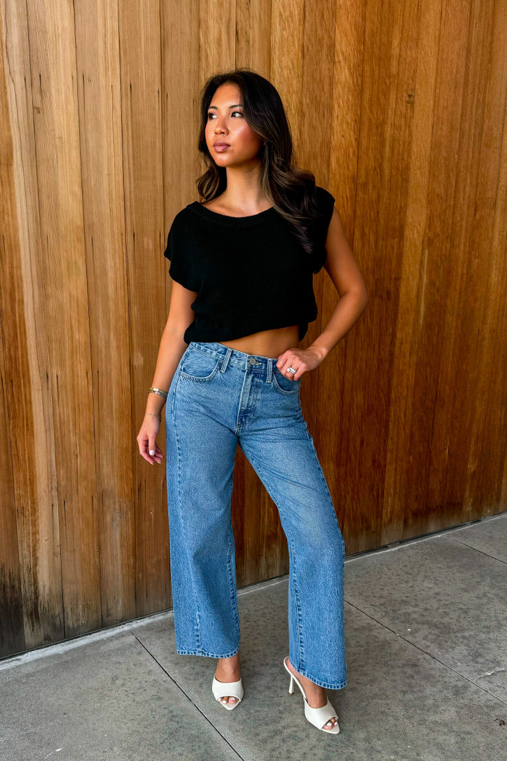 One More Thing Knit Top - Black