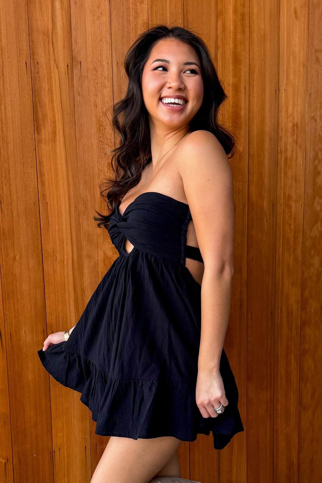 Blooming Confidence  Romper Dress- Black