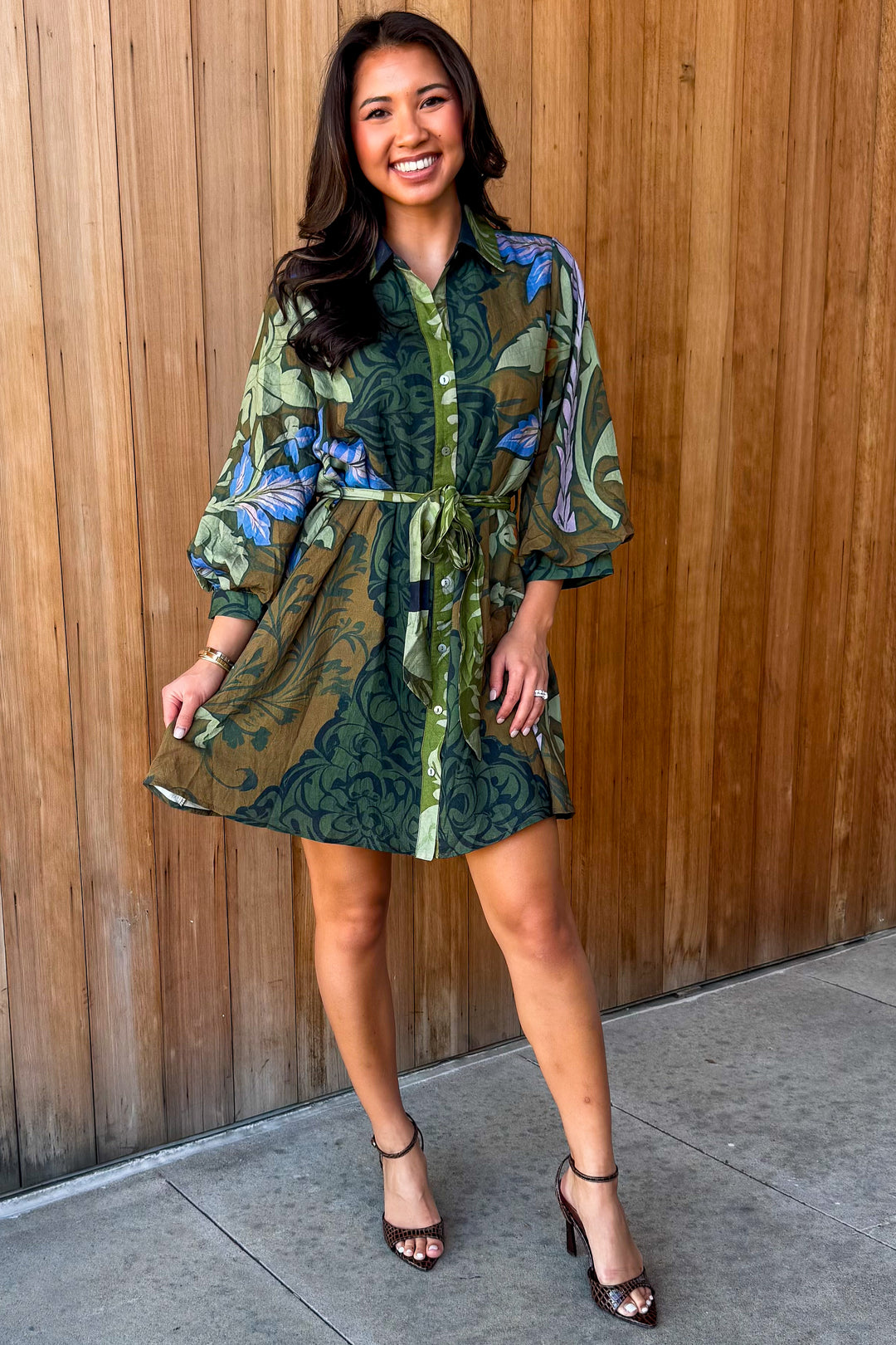 Bold Touch Botanical Print Dress