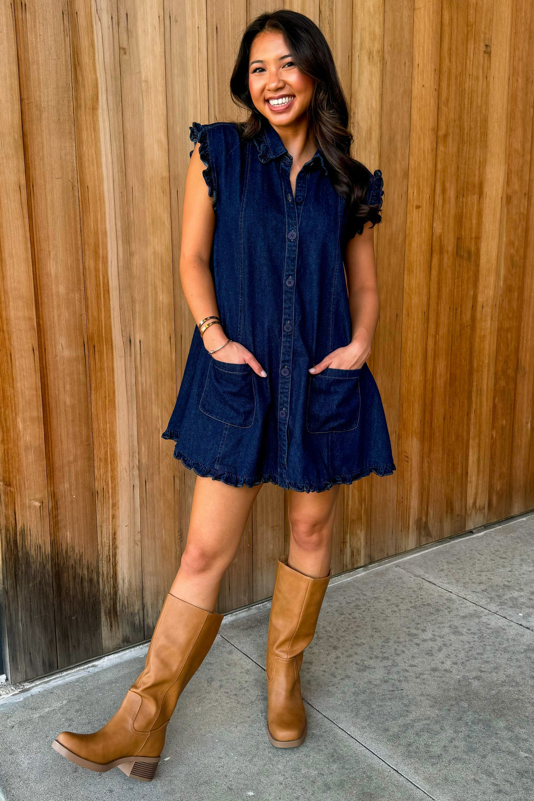 Open Book Denim Dress