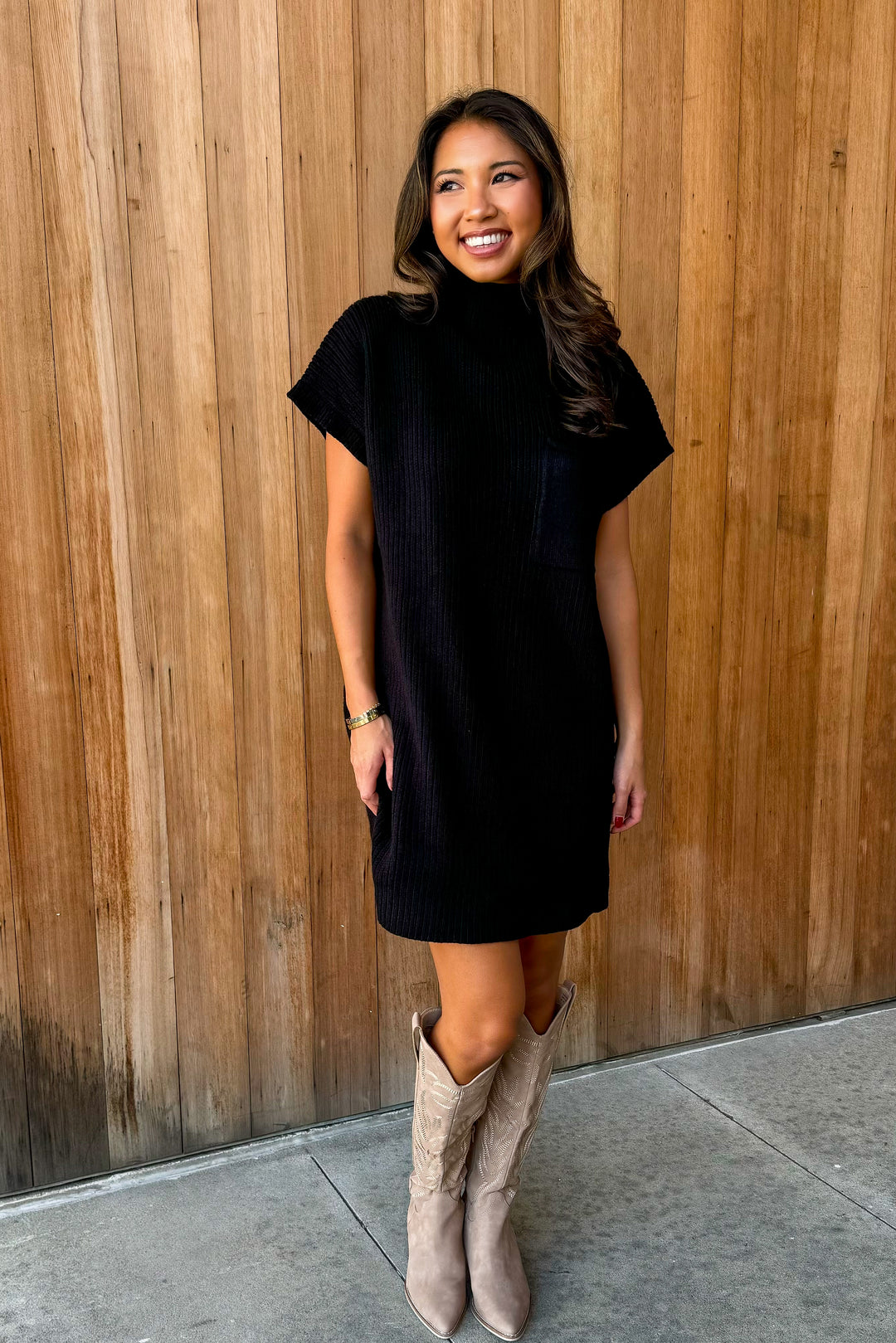 Nothing Basic Black Sweater Dress