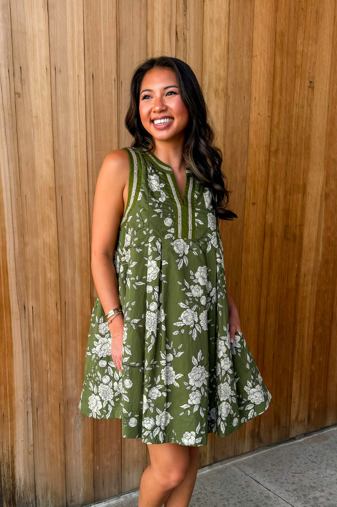 So it Goes Pleated Floral Mini Dress