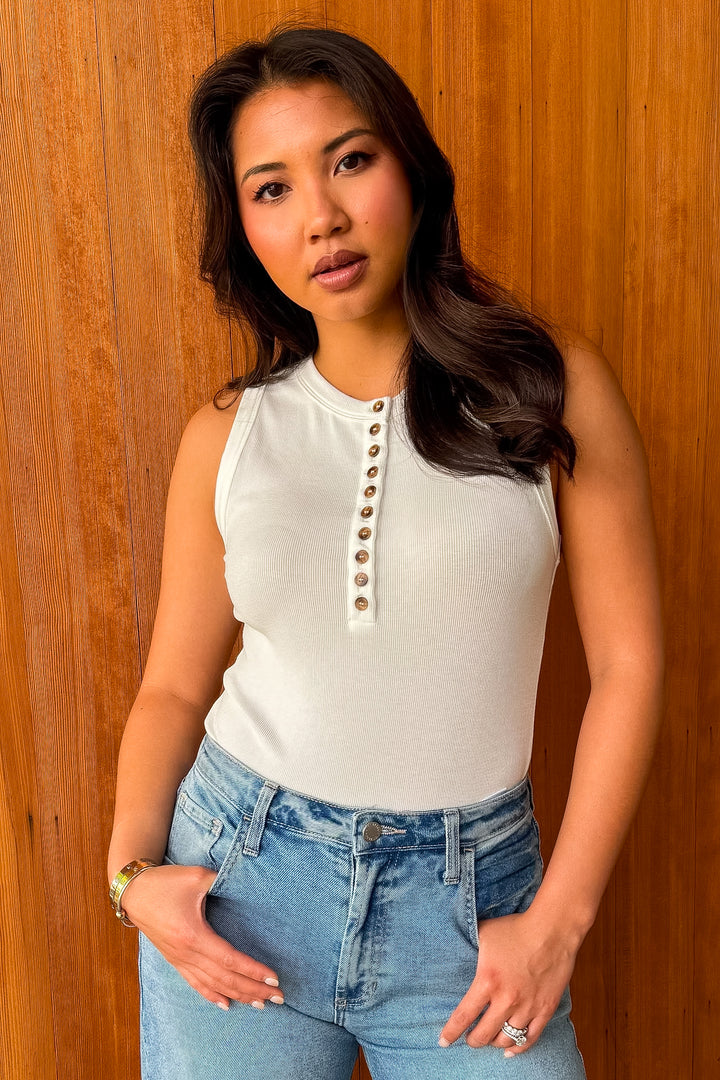 Low Key Knit Tank - Off White