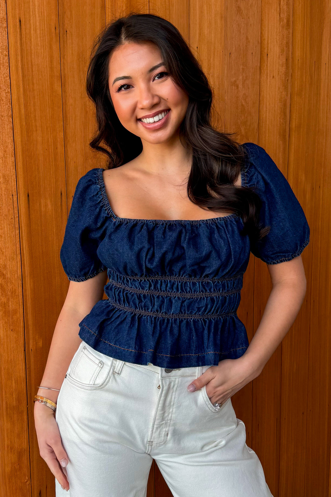 Yours Truly Denim Top