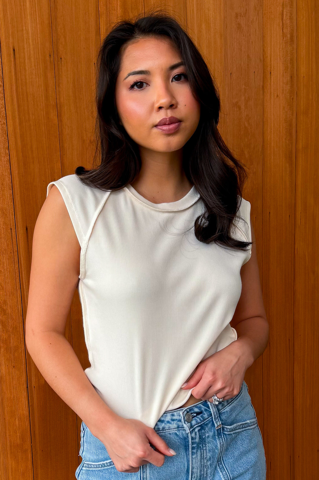 Note to Self Raglan Short sleeve Top-Cream