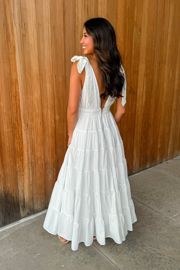 Chasing Love Off White sleeveless Maxi Dress