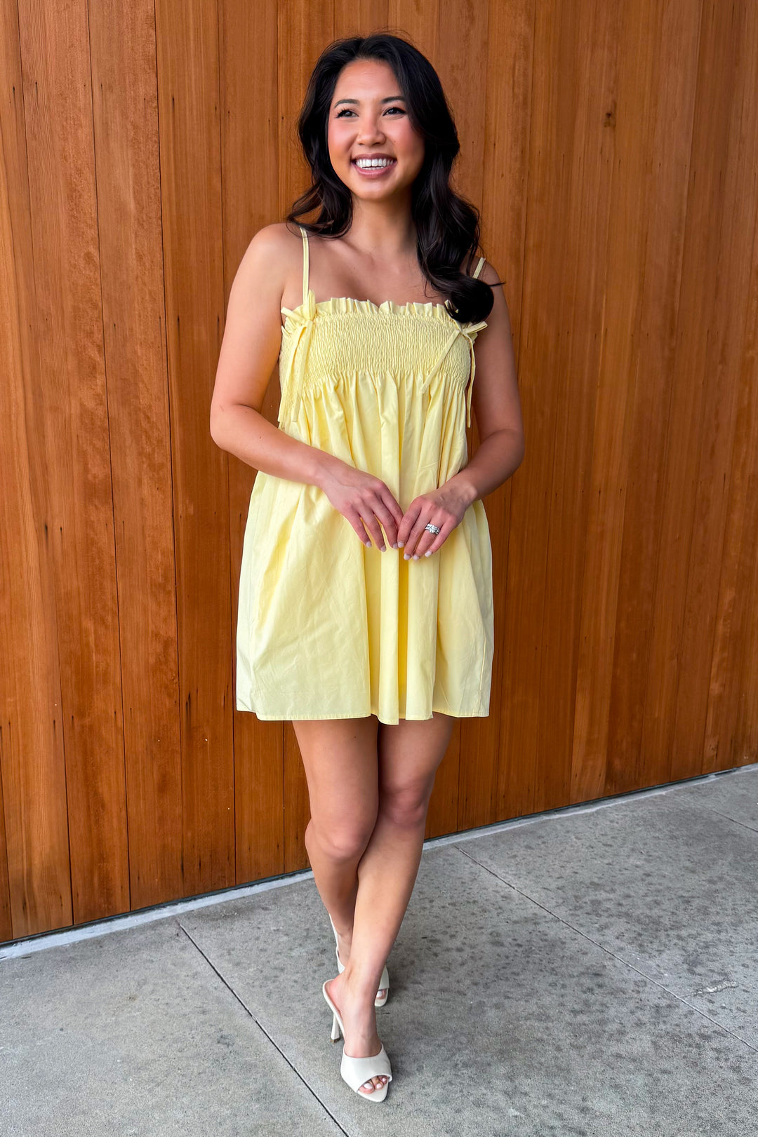Sundazed Smocked Mini Dress - Yellow