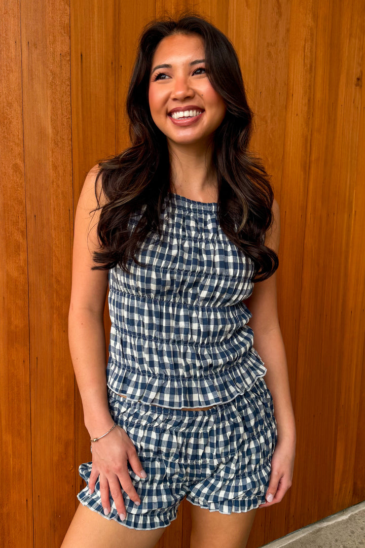 Blue Skies Gingham Top