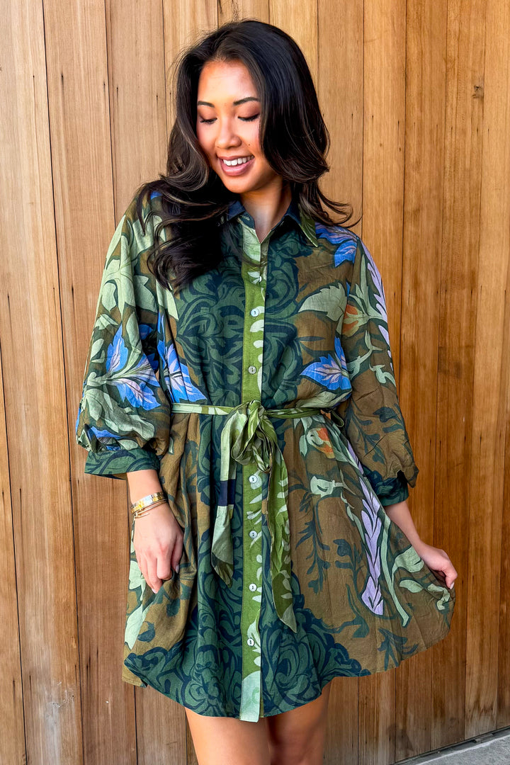 Bold Touch Botanical Print Dress