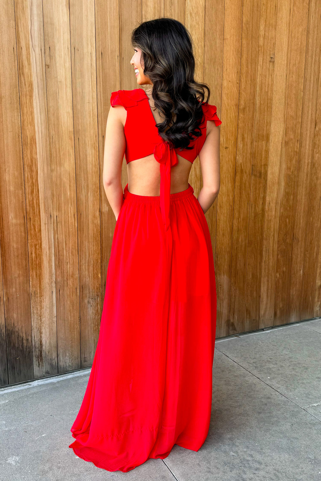 Second Glances Cherry Red Maxi Dress Anjouil's Second Glances Cherry Red Maxi Dress Anjouil's