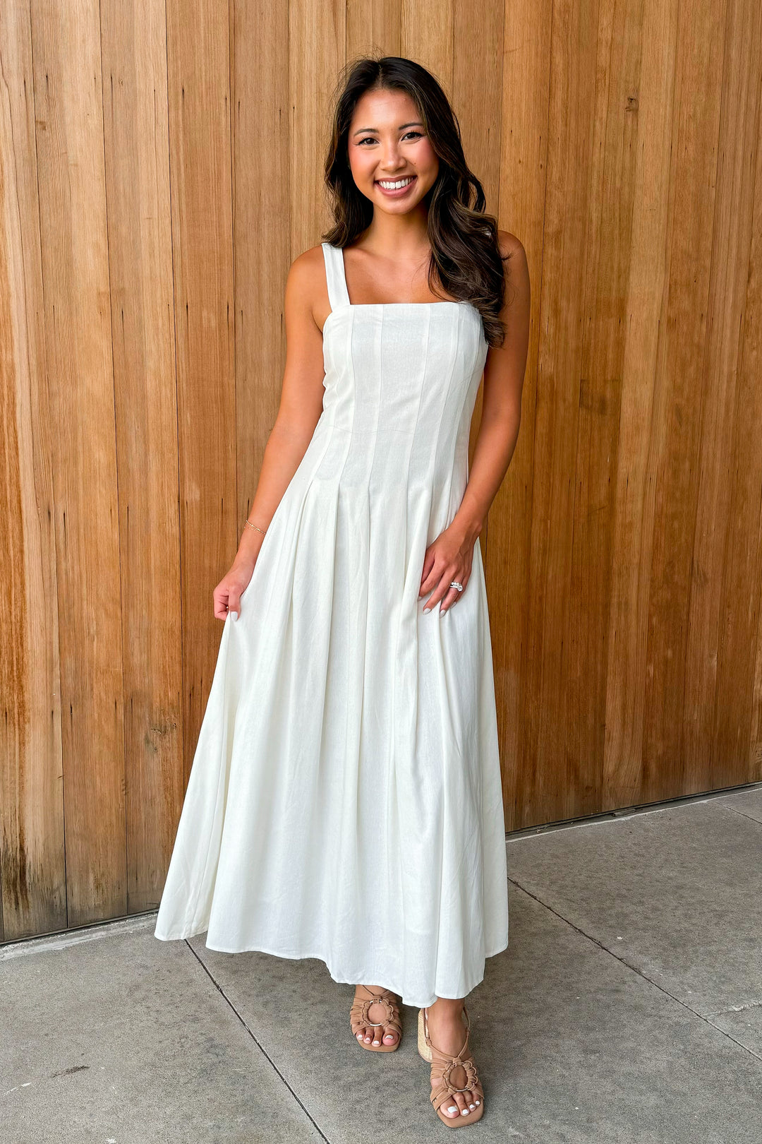 Amalfi Coast Ivory Midi Dress