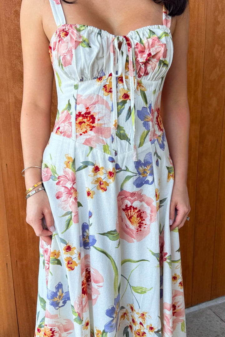 Destined For Romance Midi Dress- Spring Garden
