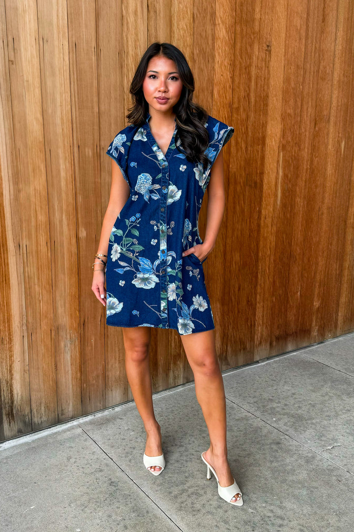 Loved by You Denim Floral Dress