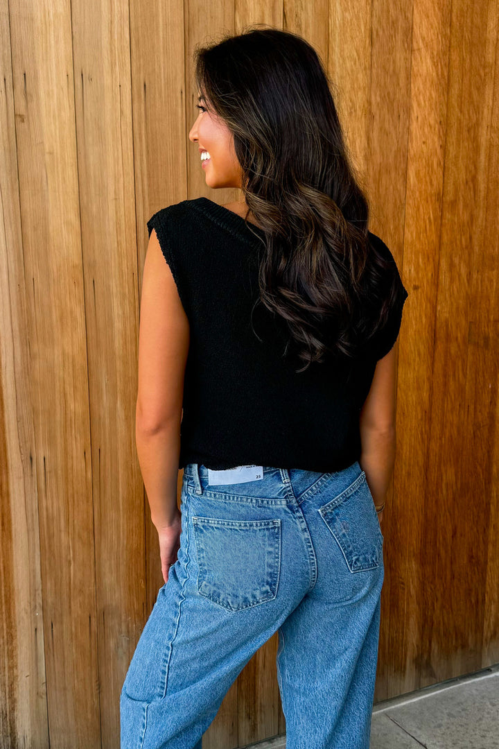 One More Thing Knit Top - Black
