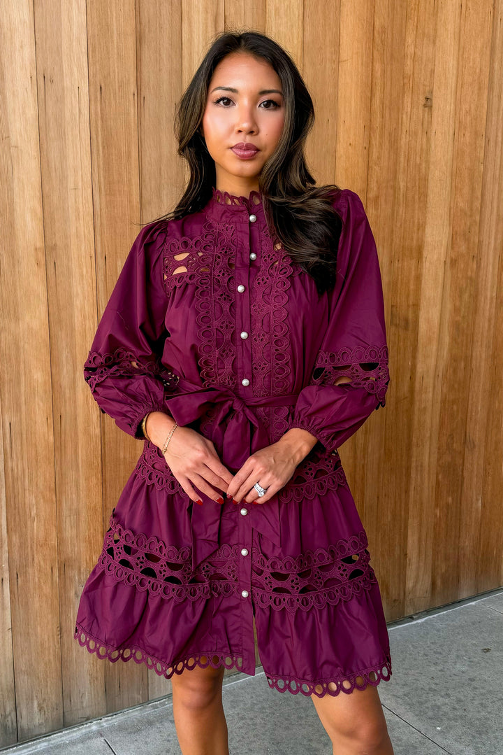 Timeless Merlot Lace Dress