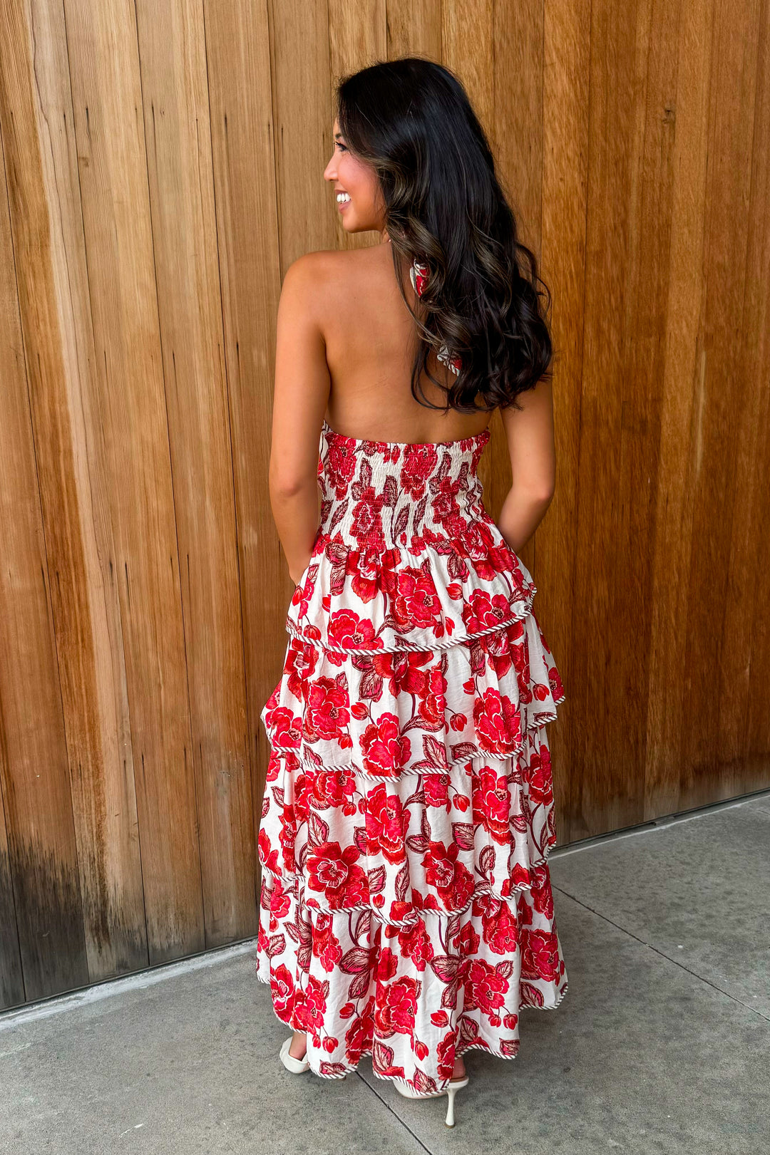 Worth the Wait Floral Maxi Dress -Brick
