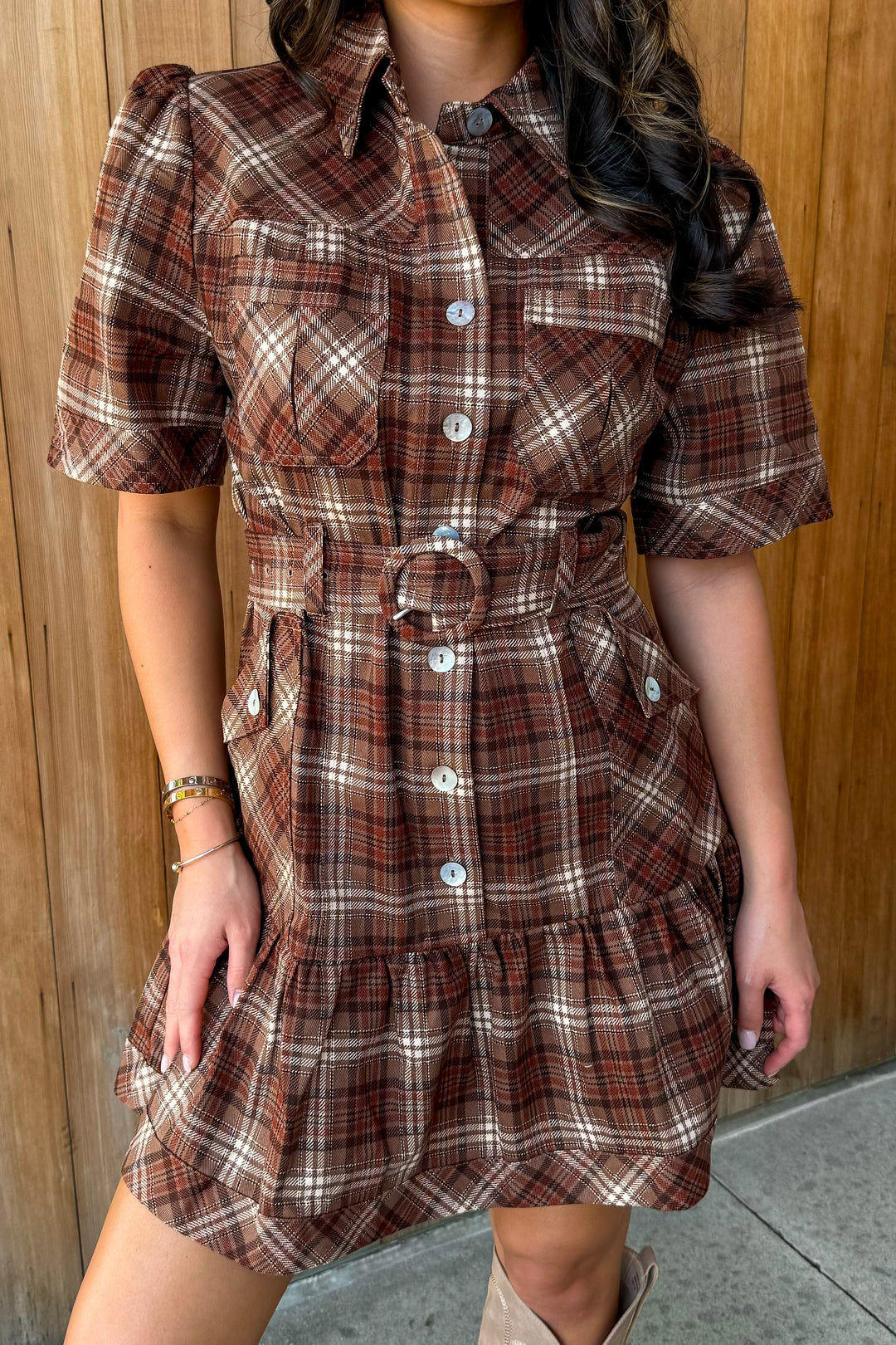 Where You Lead Plaid Dress