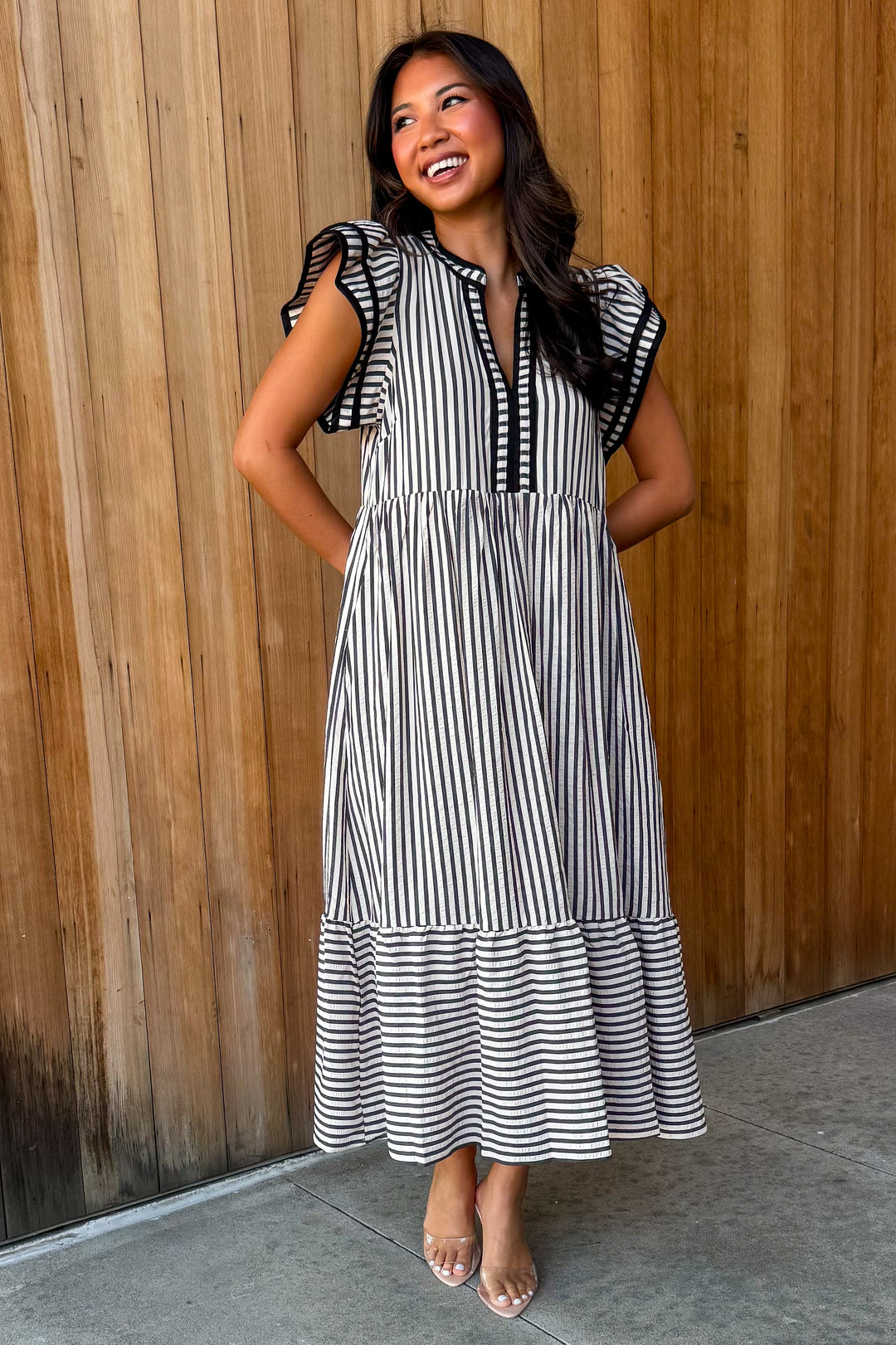 Read my Mind Striped Midi Dress