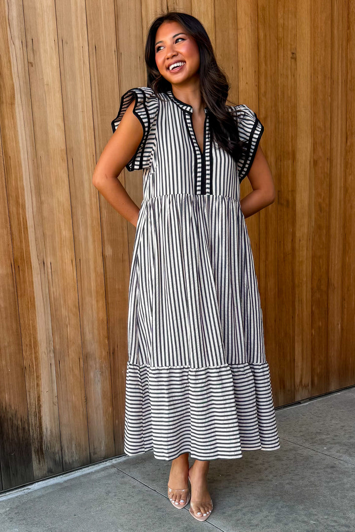 Read my Mind Striped Midi Dress