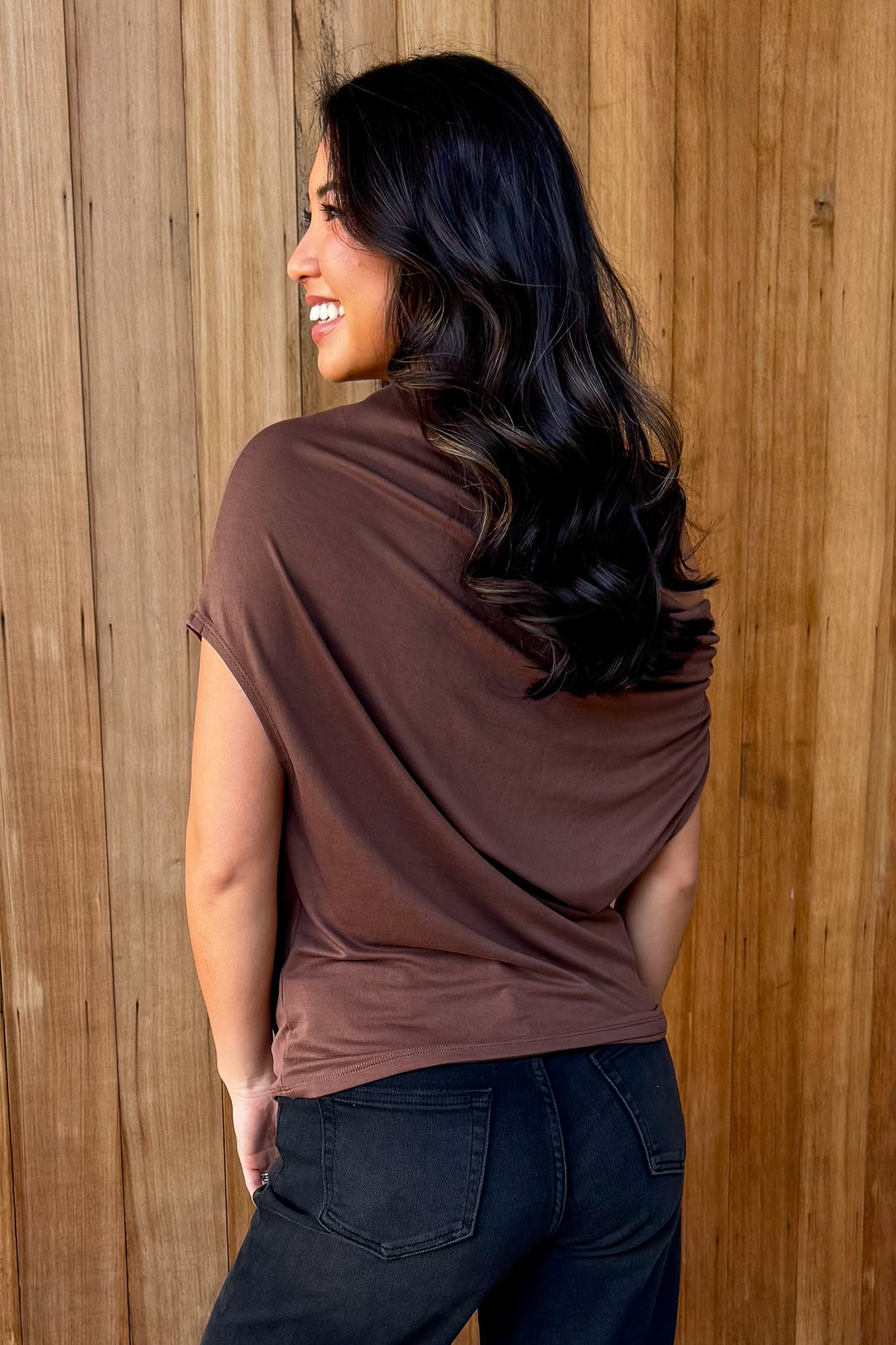 New Obsession Off the Shoulder Top- Toffee