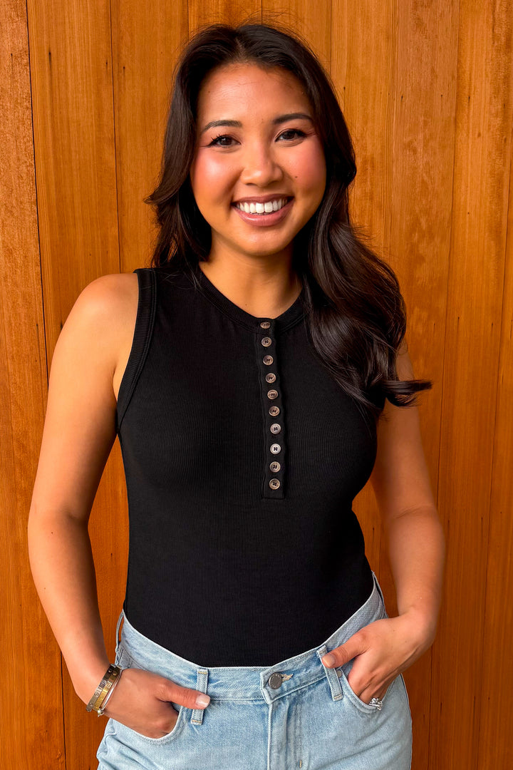 Low Key Knit Tank - Black