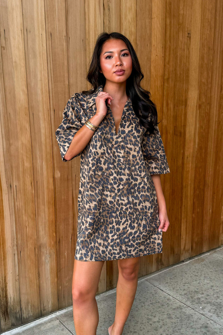 Wildest Dreams Leopard Collared Mini Dress