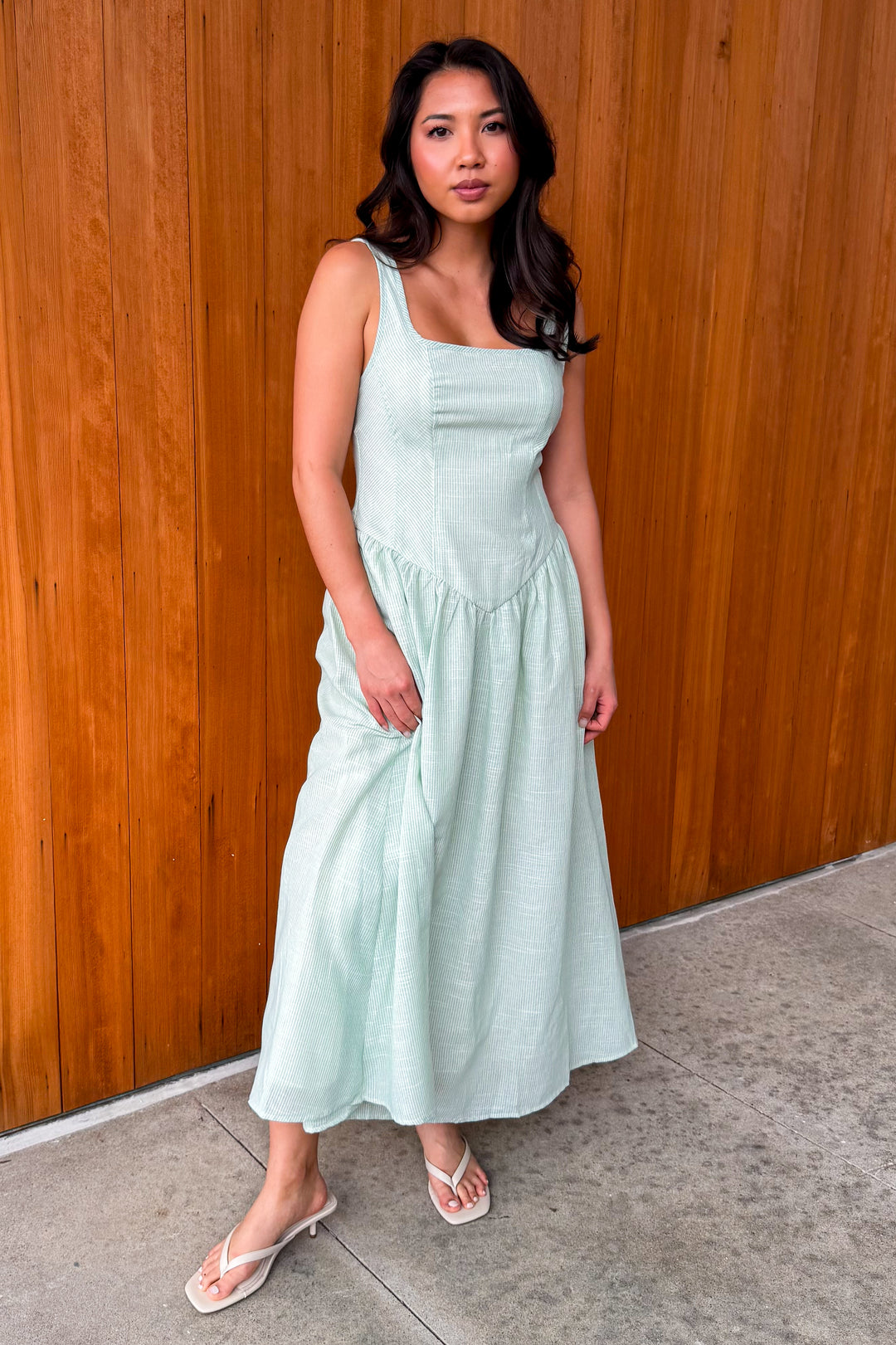Clean Break Striped Maxi Dress