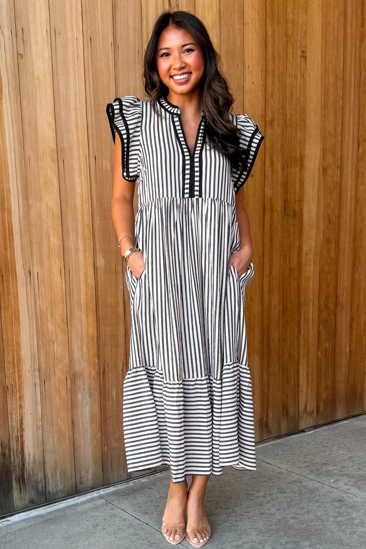 Read my Mind Striped Midi Dress