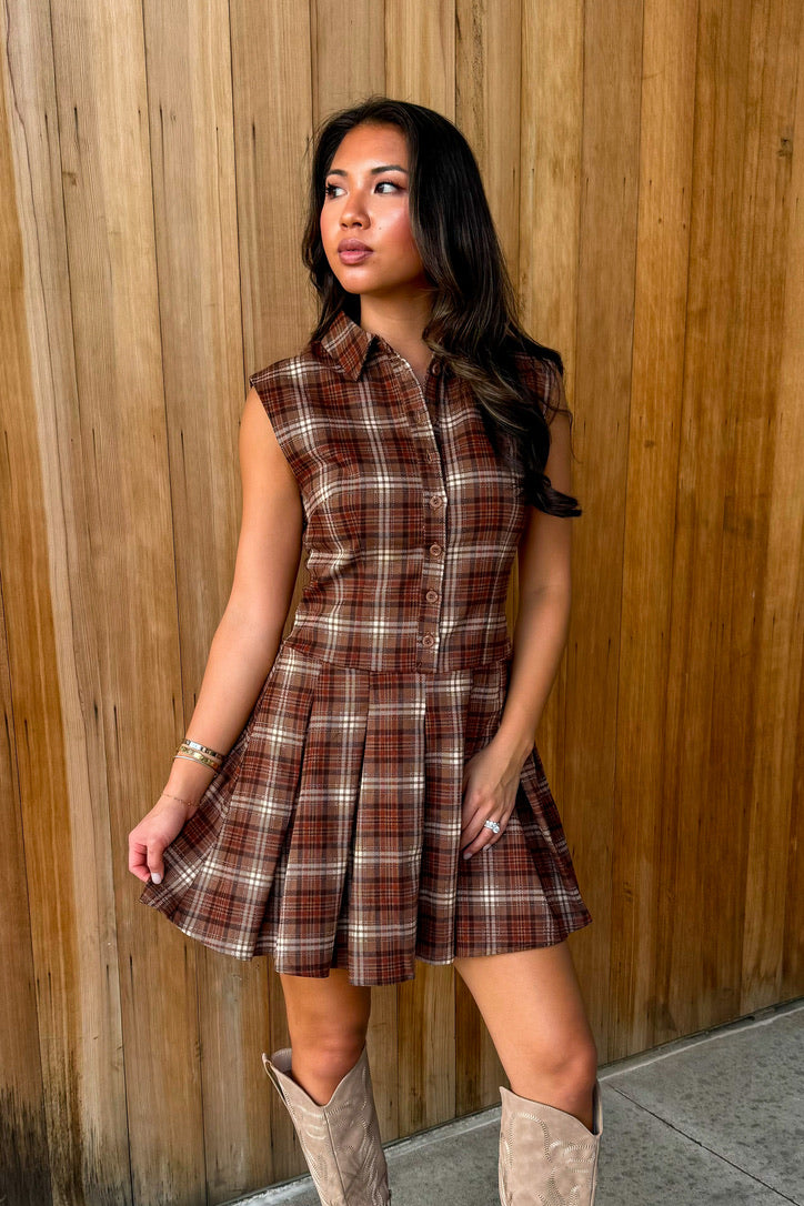 High Hopes Plaid Collared Dress