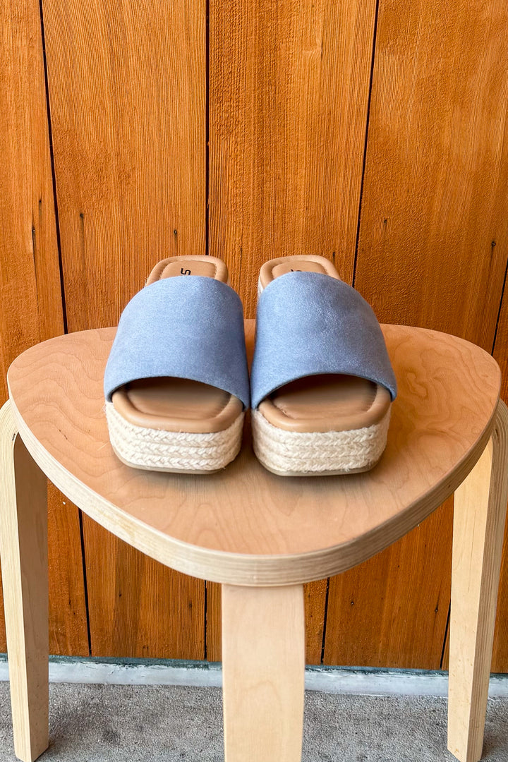 Sienna Espadrille Wedge Sandal- Lt Blue