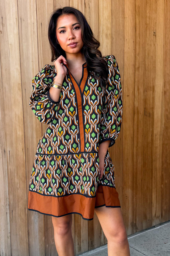 Coffee Date  Printed Dress