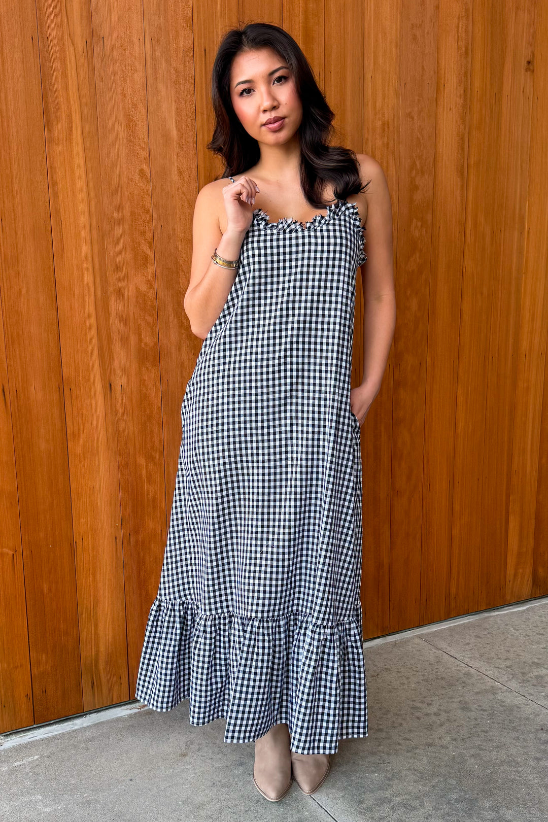 Weekend Love Gingham Maxi Dress