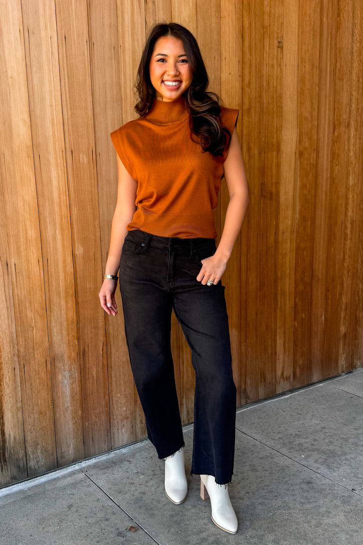 Anywhere With You Mock Neck Top - Camel