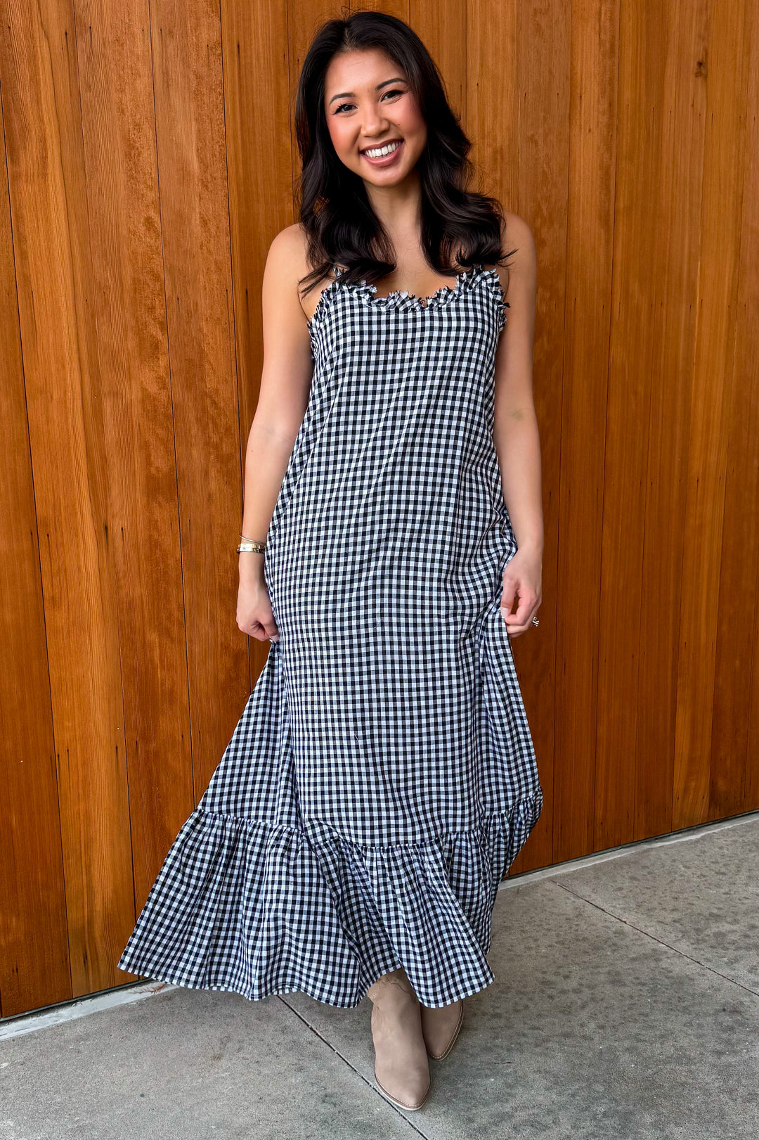 Weekend Love Gingham Maxi Dress