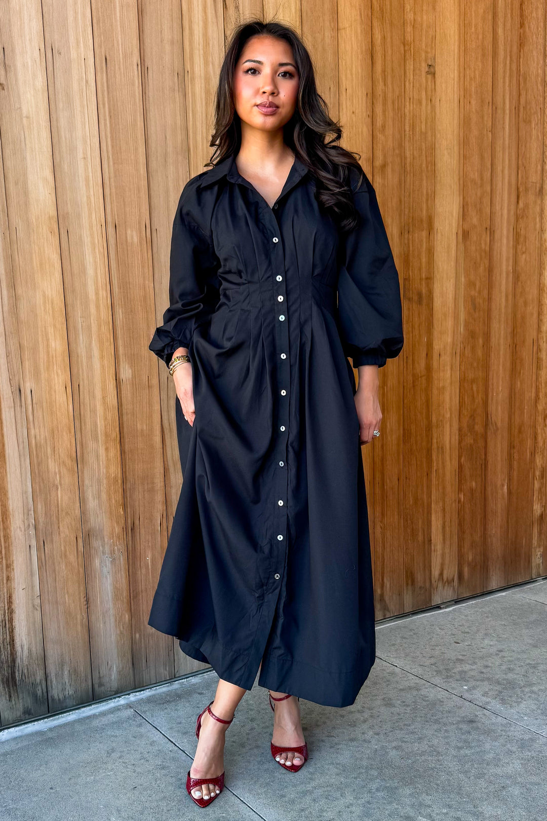 Say Something Collared Midi Dress