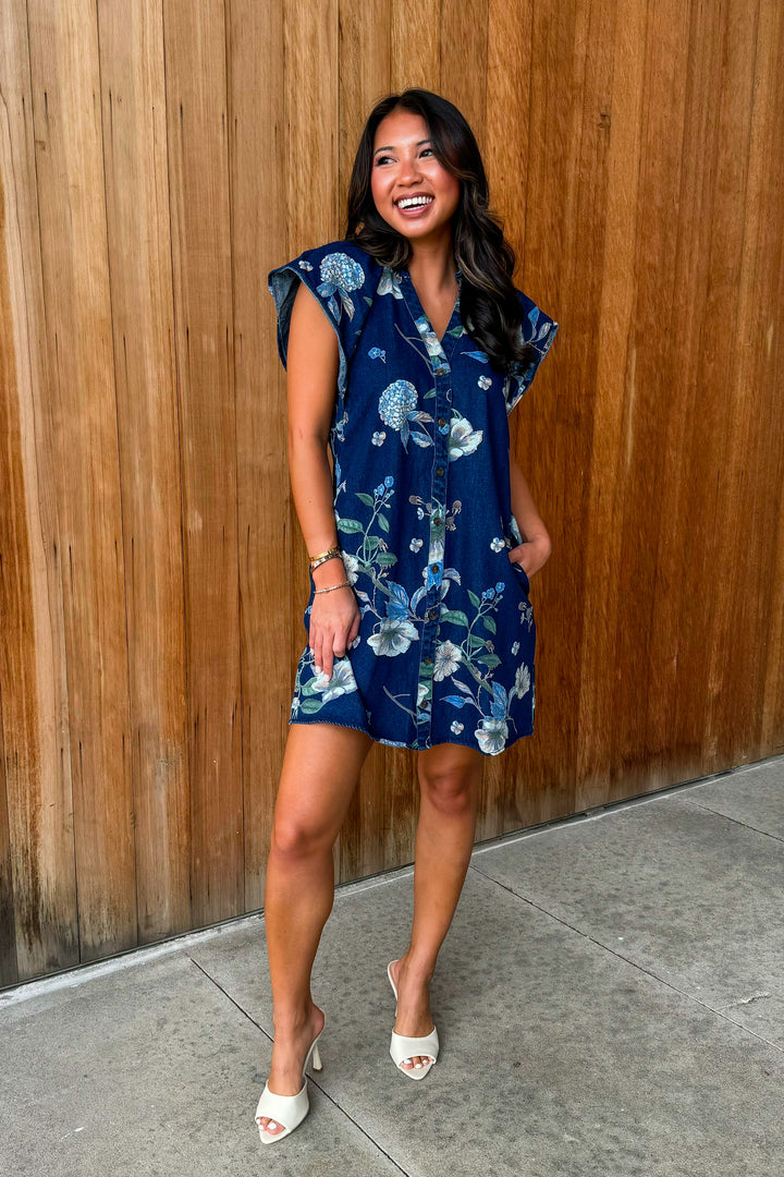 Loved by You Denim Floral Dress