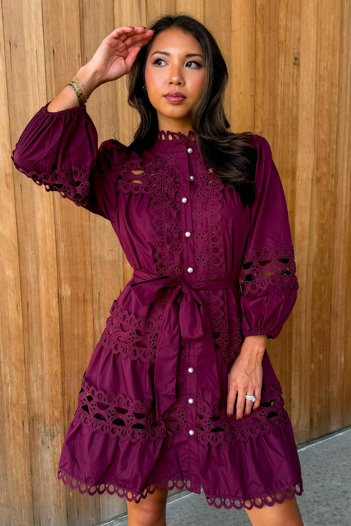 Timeless Merlot Lace Dress