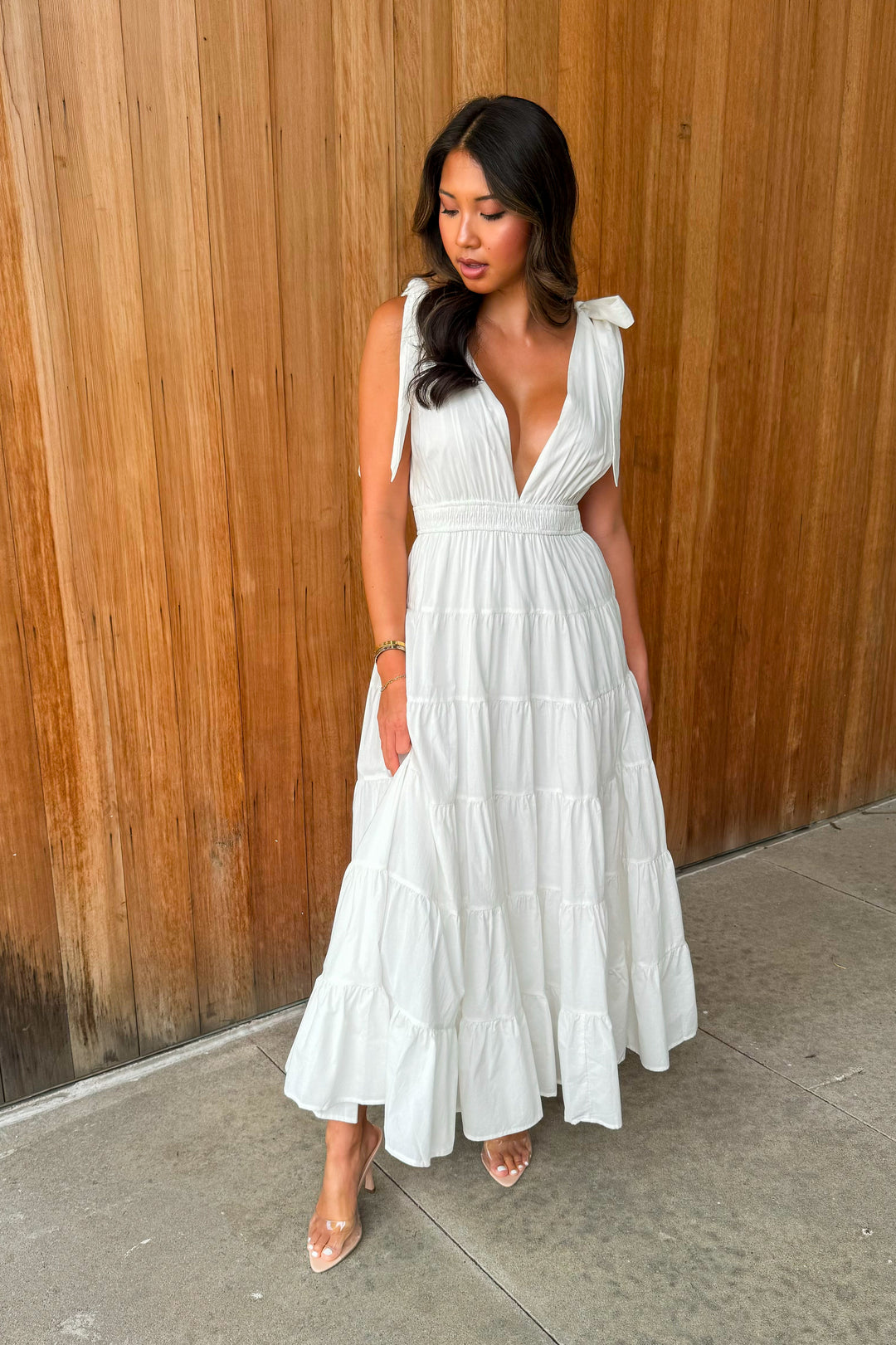 Chasing Love Off White sleeveless Maxi Dress