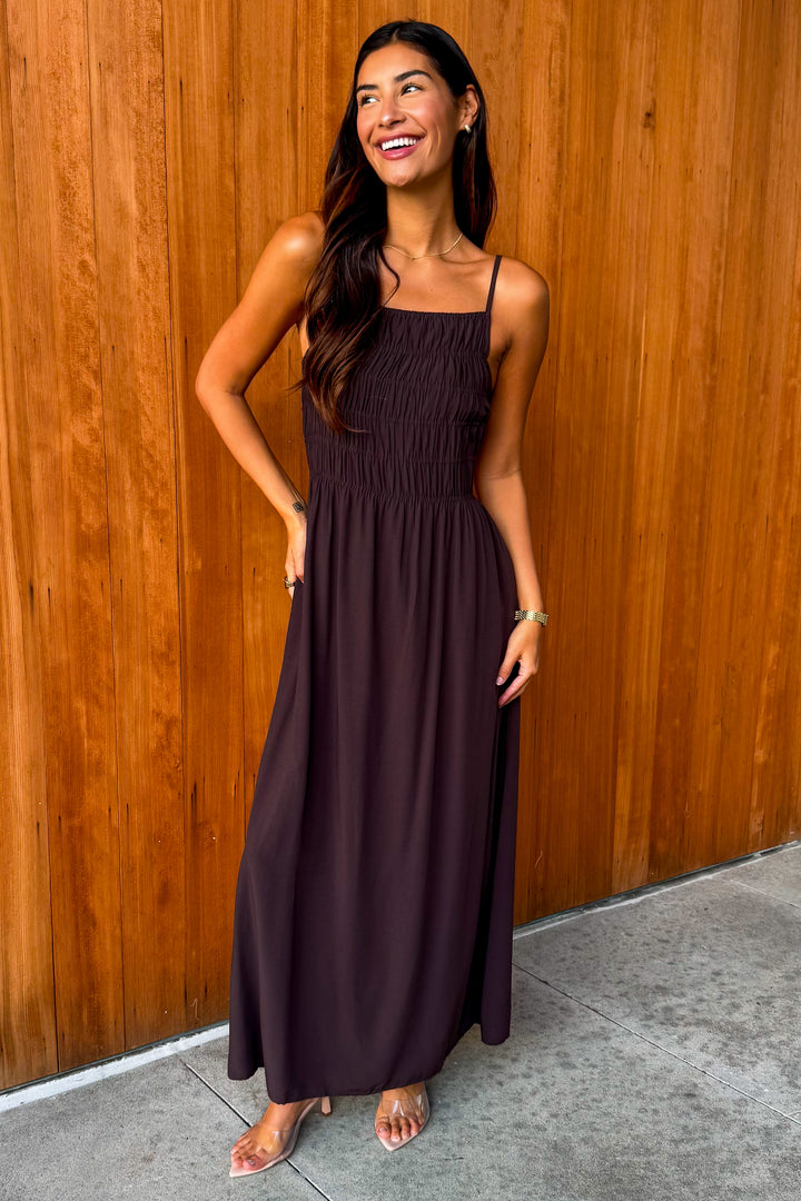 In the Groove Maxi Dress - Brown