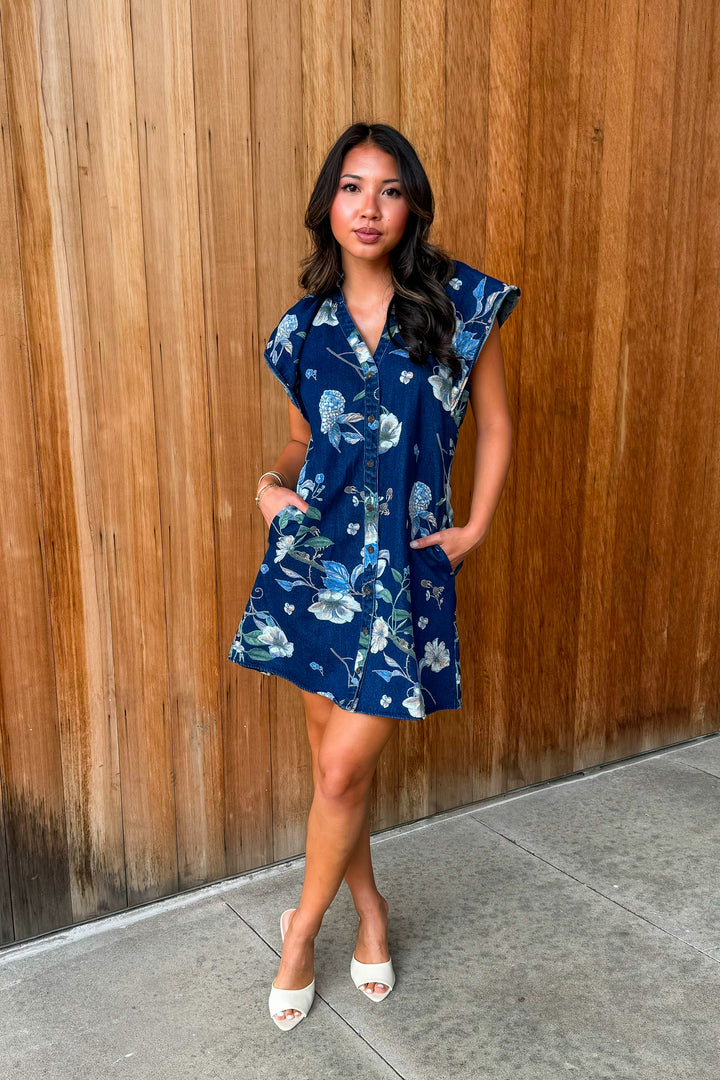Loved by You Denim Floral Dress