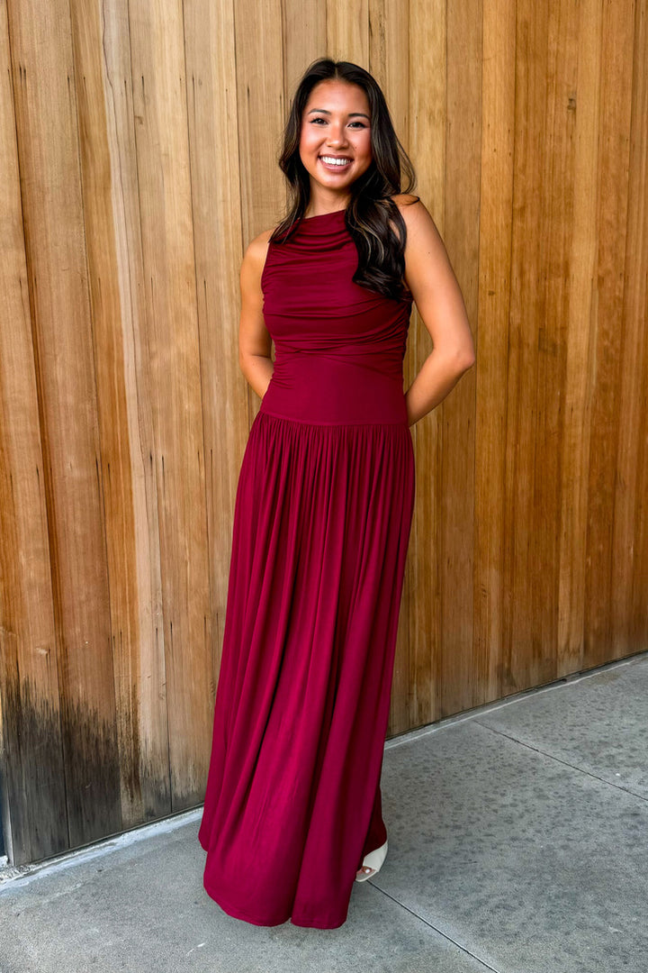 You know Me Maxi Dress -Merlot