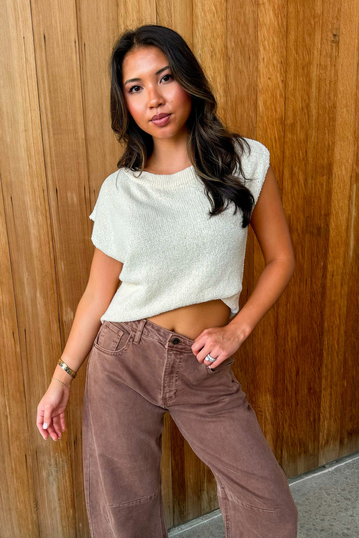 One More Thing Knit Top - Natural