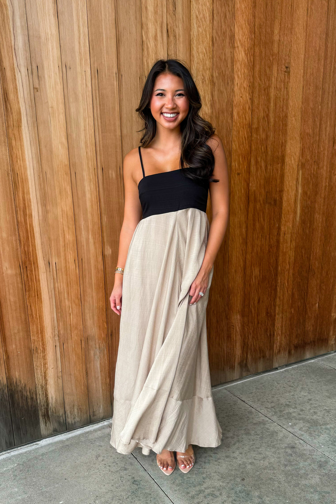 Like a Dream Black Khaki Maxi Dress