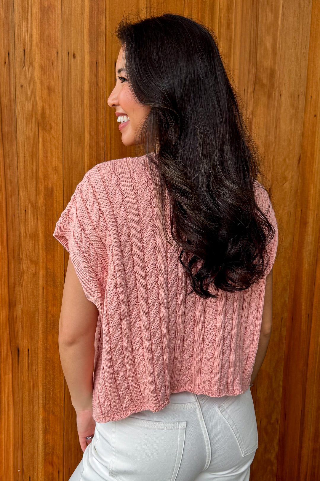 Just Because Sweater Top -Salmon