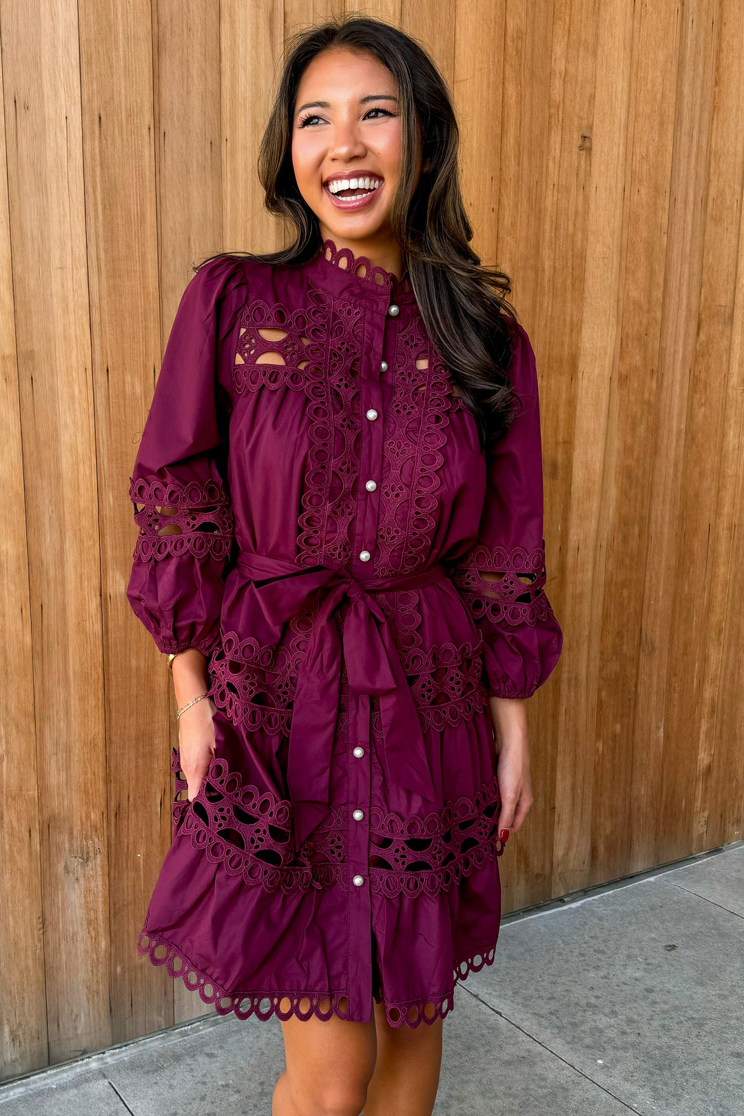 Timeless Merlot Lace Dress