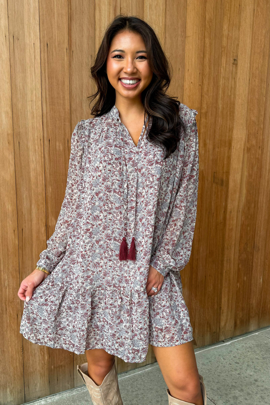 Secret Gardens Floral Long Sleeve Dress